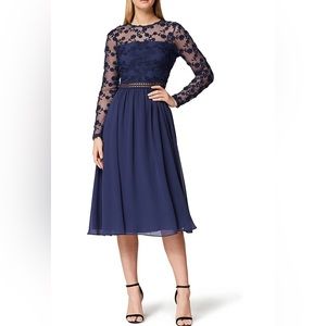 NWT Truth & Fable Women's Mini Lace Embroidery A-line Dress XS Black